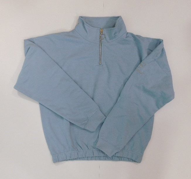 TG Cropped 1/4 Zip Sweatshirt Blue